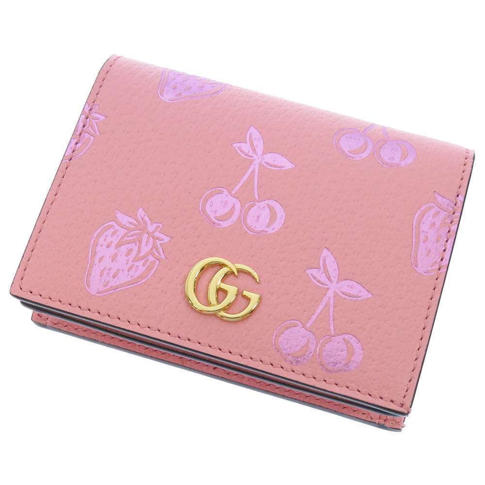Gucci bi fold wallet GG Marmont Cherry pink